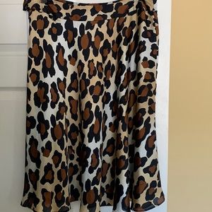 NWOT DKNY Satin Slip Skirt Flare bottom size XL animal print